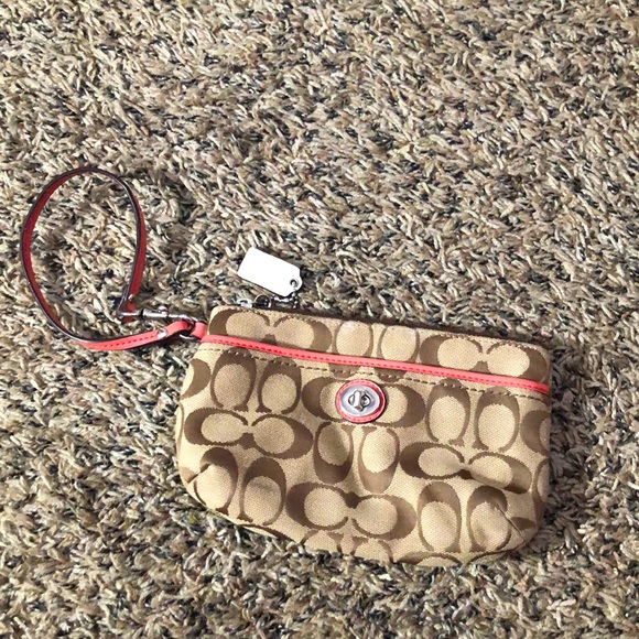 Coach Brown Wristlet - Picture 1 of 3
